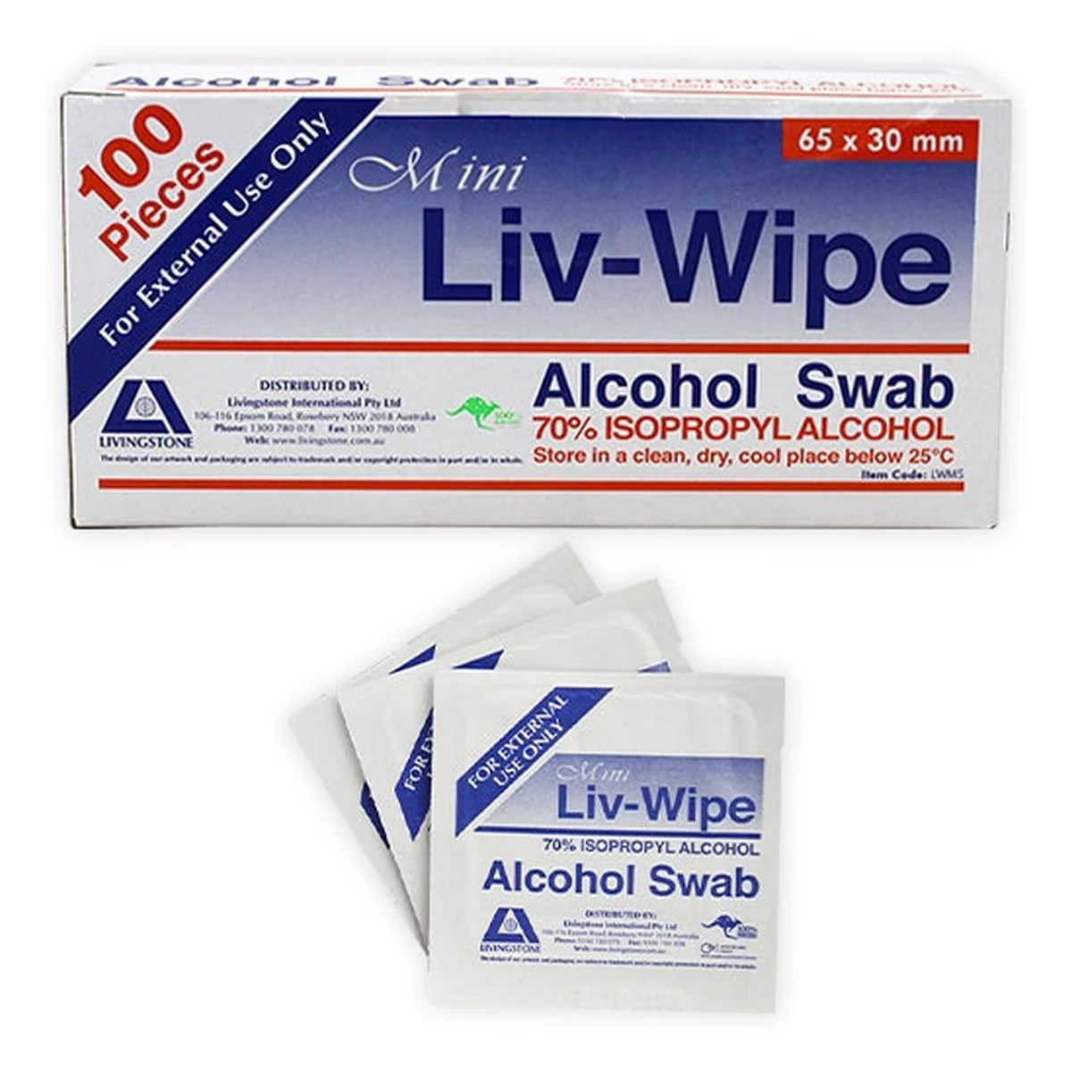 Alcohol swabs 70% isopropyl, box of 100 – Pureform Labs